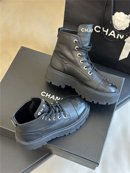 CC Boot Black Grained Calfskin