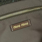 Miu Tote Bag 40cm Raffia-Effect Woven