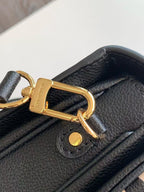 LV M45773 Pochette Métis Bag 25cm Black Beige Monogram Embossed Cowhide