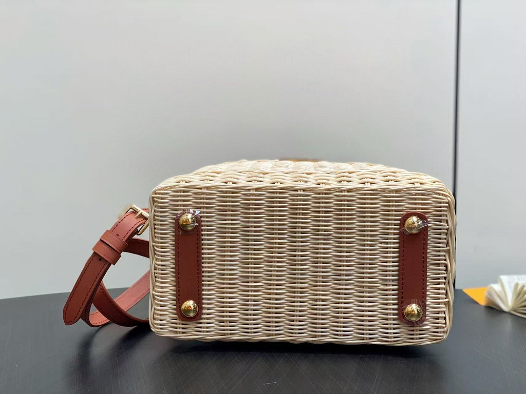 LV Capucines BB Top Handle Tan Cowhide & Rattan HW