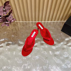 Alaïa Boudoir 90 Velvet Thong Sandals Red Velvet