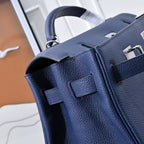 HM Kelly 42cm For Men Navy Blue Togo Leather Sliver Hardware (Need 25 days to produce)