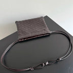 BV Small Dustbag 21cm Deep Brown Intrecciato Calfskin Leather