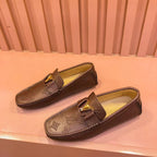 LV Moccasin Brown Monogram Cowhide