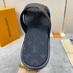 LV Oasis Mule Black Calfskin Monogram Embossed Canvas