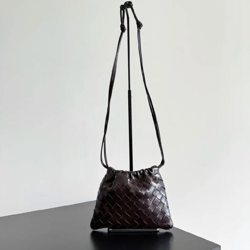 BV Small Dustbag 21cm Deep Brown Intrecciato Calfskin Leather
