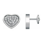 HAPPY HEART EARRINGS SILVER DIAMOND