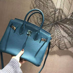 HM Birkin Bag 25cm Stale Blue Togo Leather SHW