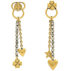 CD HEART CLOVER STAR EARRINGS GOLD