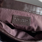 BV Small Dustbag 21cm Deep Brown Intrecciato Calfskin Leather