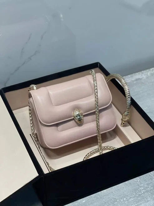 BVL Serpenti Mary Katrantzou Top Handle 19cm Pale Mauve Lambskin GHW 188684
