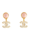 DOUBLE C DIAMOND GOLD EARRINGS