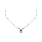 JOSEPHINE MALACHITE SILVER DIAMOND NECKLACE