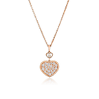 HAPPY HEART NECKLACE PINK GOLD FULL DIAMOND