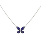 BUTTERFLY BLUE DIAMOND PAVED NECKLACE