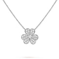 CLOVER DIAMOND NECKLACE SILVER
