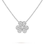 CLOVER DIAMOND NECKLACE SILVER