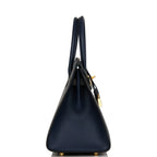 HM BIRKIN SELLIER CASAQUE 32cm BLACK AND BLUE TOGO LEATHER GOLD HARDWARE