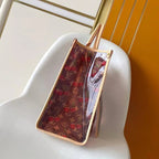 LV x TM OnTheGo GM Brown Beige Monogram Cherry Crystal & Cowhide