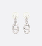 CD DROP PEARL TRIBALES EARRINGS SILVER