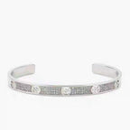 F BRACELET PINK GOLD DIAMOND CUFF