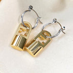 FF BUCKLE SILVER GOLD EARRINGS