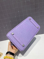 HM BIRKIN 30CM PURPLE OSTRICH LEATHER SILVER HARDWARE