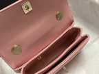 CC TRENDY 20CM PINK LAMBSKIN GOLD HARDWARE