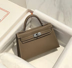HM KELLY MINI 20 ETOUPE EPSOM SILVER HARDWARE