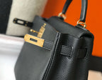 HM KELLY 28CM BLACK TOGO GOLD HARDWARE