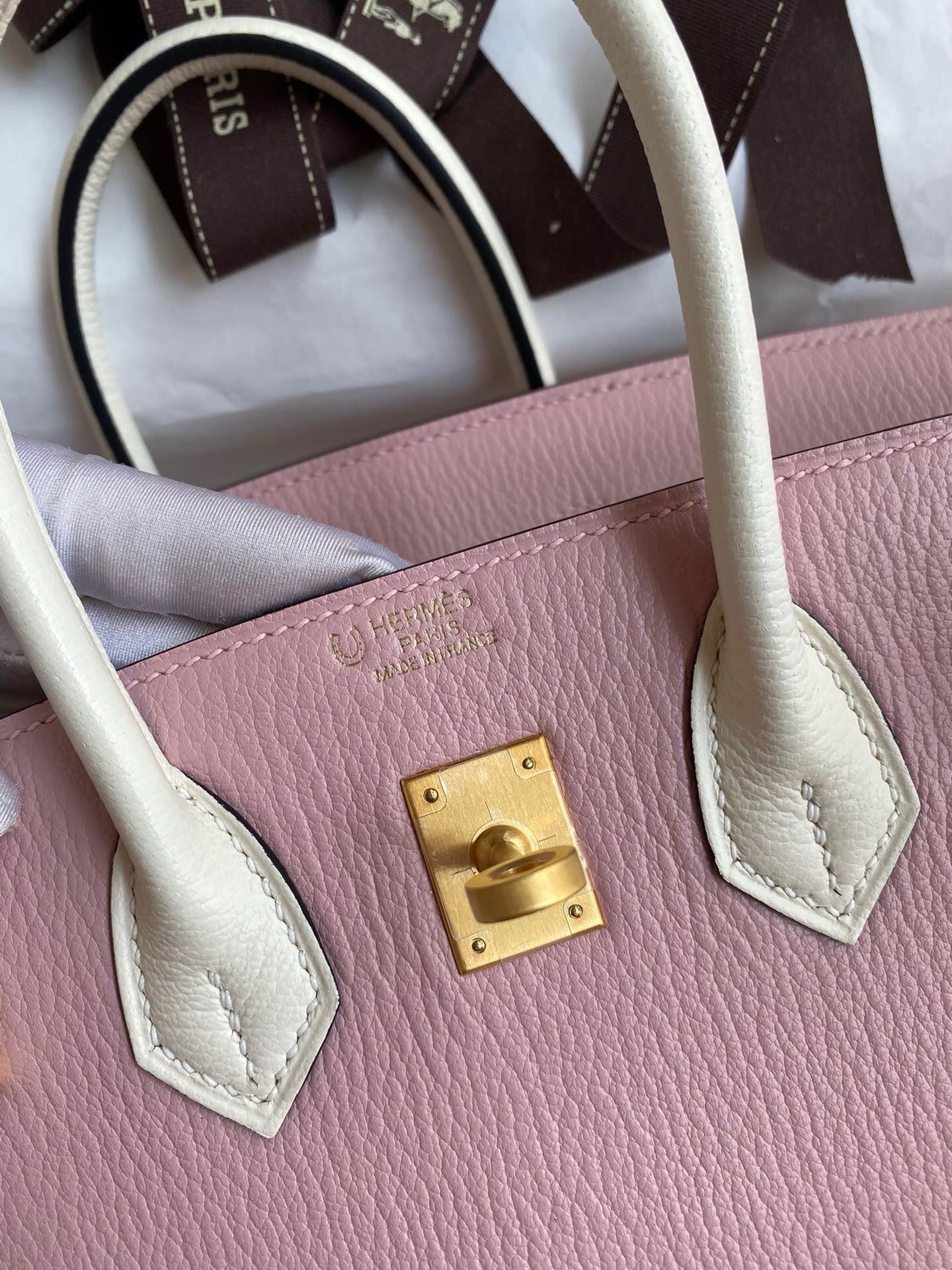 HM BIRKIN 25CM LIGHT PINK CHEVERO MYSORE LEATHER GOLD HARDWARE