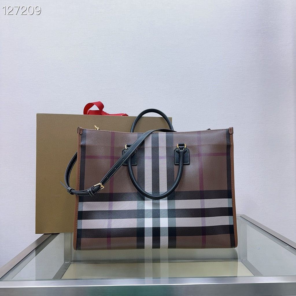 medium freya tote bag 40cm dark brown