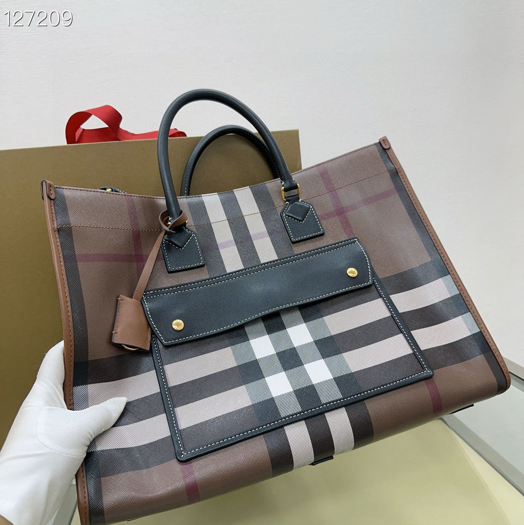 medium freya tote bag 40cm dark brown