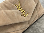 LOULOU PUFFER SMALL 29 LIGHT BROWN SUEDE GHW