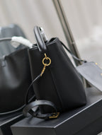 le 37 26cm black calfskin gold hardware