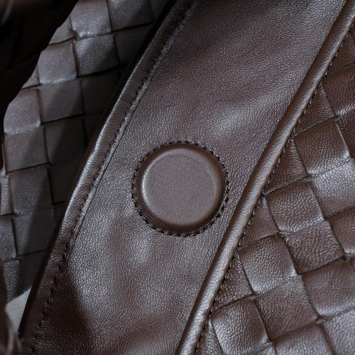 BV Large Intrecciato 54cm Hobo Bag Chocolate Calfskin