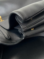 Balencia Tote Bag Black Calfskin Gold Hardware