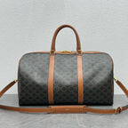 Large Travel Bag 50cm Triomphe Canvas Tan Calfskin