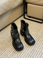 Miu  -Look Black Calfskin Booties