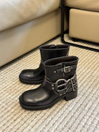 Miu  -Look Black Calfskin Booties