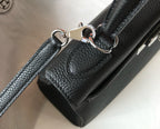 HM KELLY BLACK TOGO LEATHER  SILVER HARDWARE