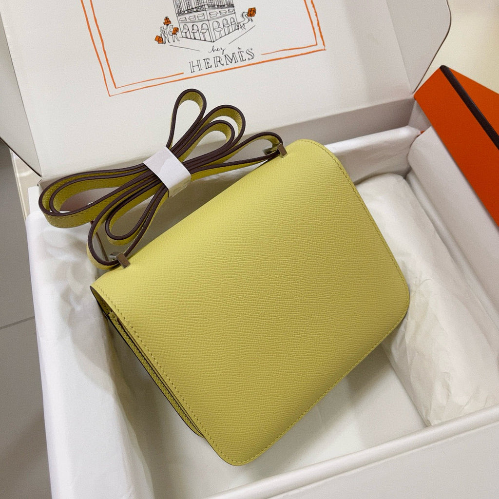 HM Constance Bag Lime Epsom Silver Hardware