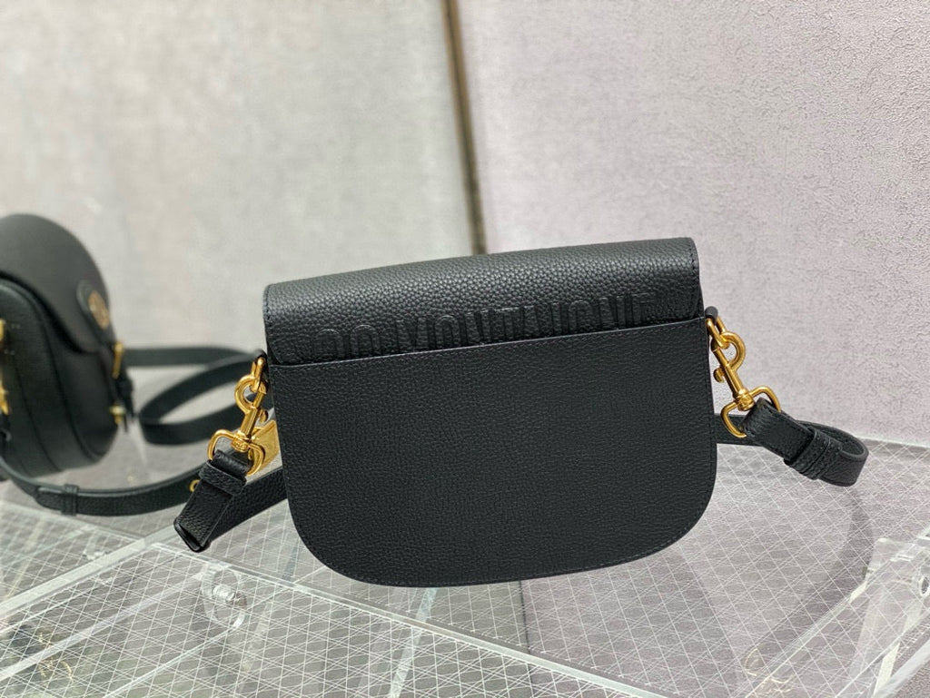 CD Medium Bobby Bag Black Calfskin Ghw