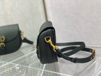 CD Medium Bobby Bag Black Calfskin Ghw