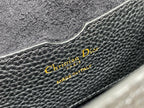 CD Medium Bobby Bag Black Calfskin Ghw