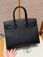 HM BIRKIN SELLIER BLACK EPSOM LEATHER SILVER HARDWARE