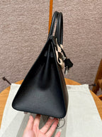 HM BIRKIN SELLIER BLACK EPSOM LEATHER SILVER HARDWARE