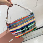 Miumiu Rainbow Woven Bag 21cm Super Heavy Cottton Handmade