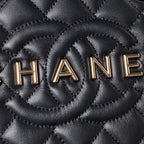 24C Star Bag 22.5cm Black Calfskin Gold Hardware