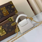 Micro Capucines 10.5cm White Cowhide Leather